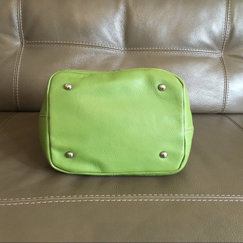 Tignanello Green Leather Bucket Bag - Picture 7 of 8